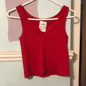 BRANDY MELVILLE RIBBED RED TANK